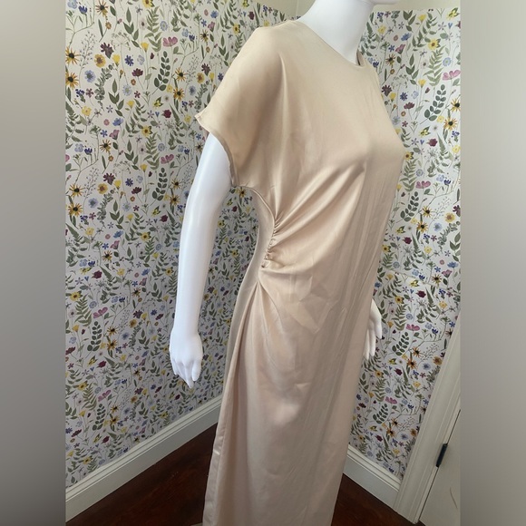 DAZY Neutral Beige Maxi Dress with Ruched Sleeves Size XL (US 6 measurements) - Picture 6 of 11